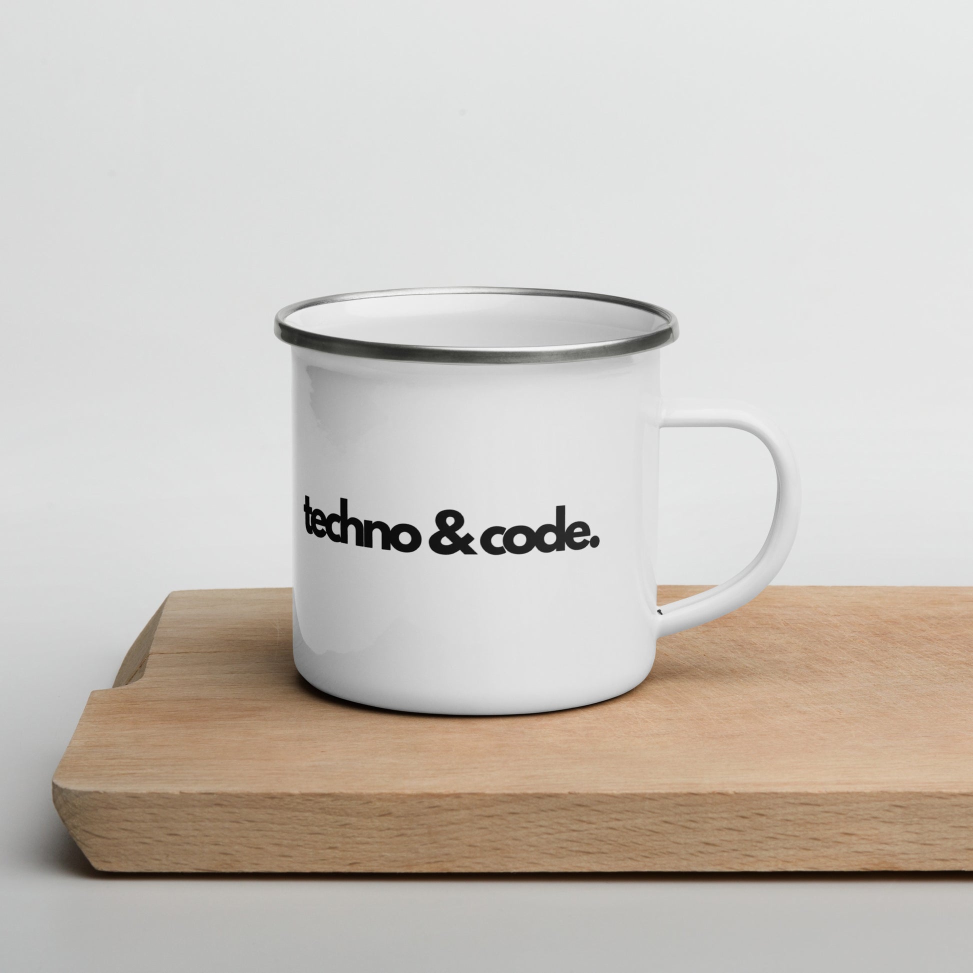 "TECHNO & CODE" Enamel Mug The Developer Shop