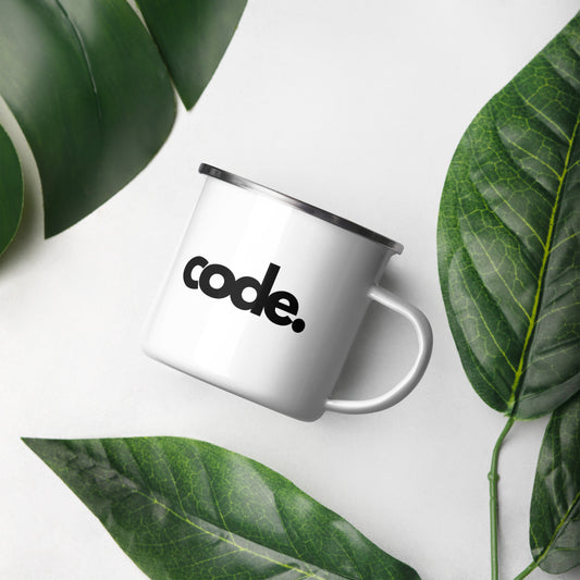 "CODE." Enamel Mug The Developer Shop