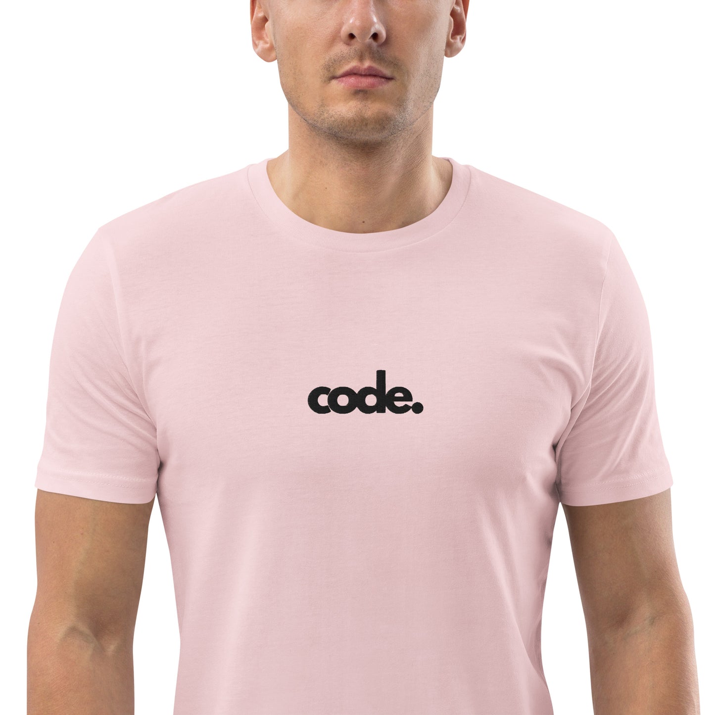 "CODE" Unisex organic cotton light t-shirt (embroidered) The Developer Shop