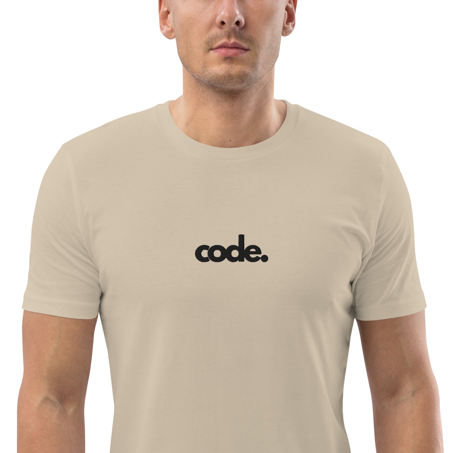 "CODE" Unisex organic cotton light t-shirt (embroidered) The Developer Shop