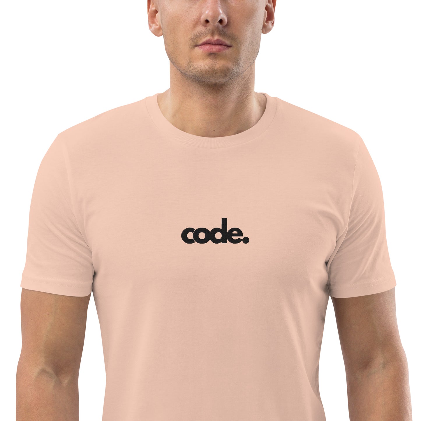 "CODE" Unisex organic cotton light t-shirt (embroidered) The Developer Shop