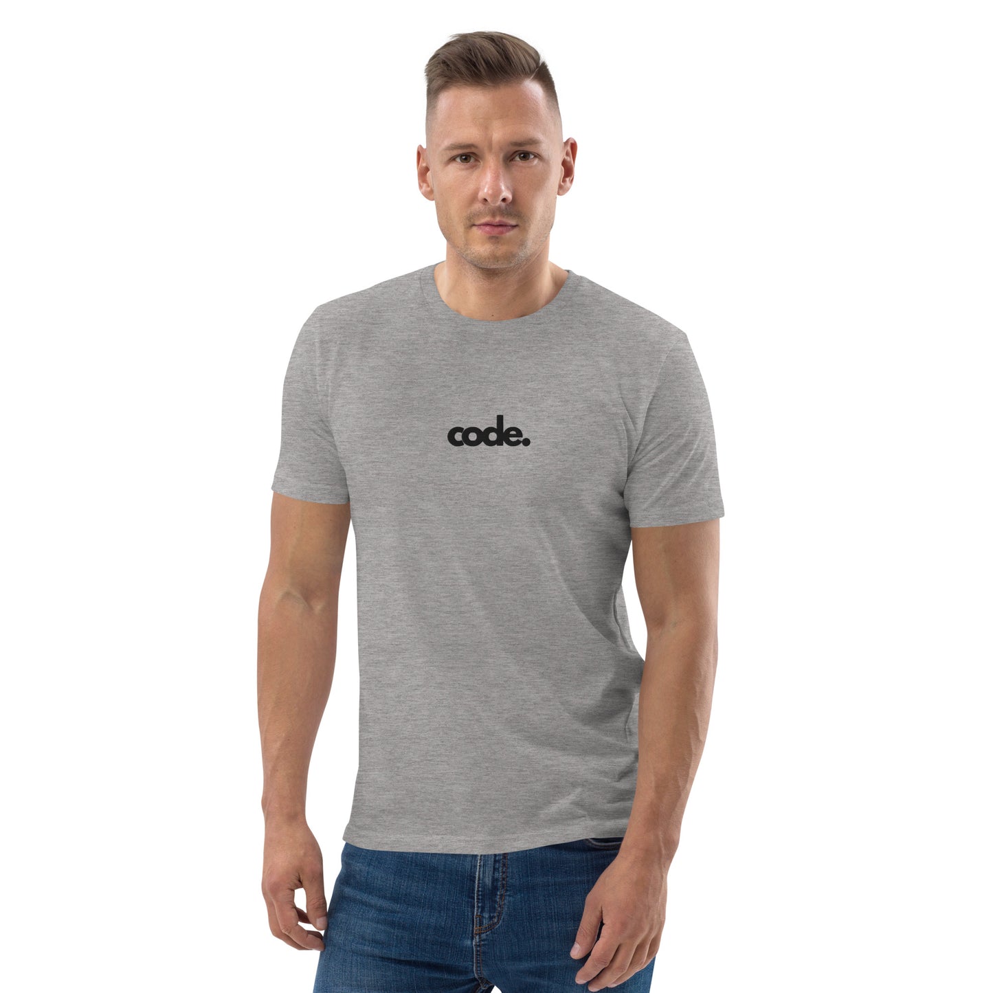 "CODE" Unisex organic cotton light t-shirt (embroidered) The Developer Shop