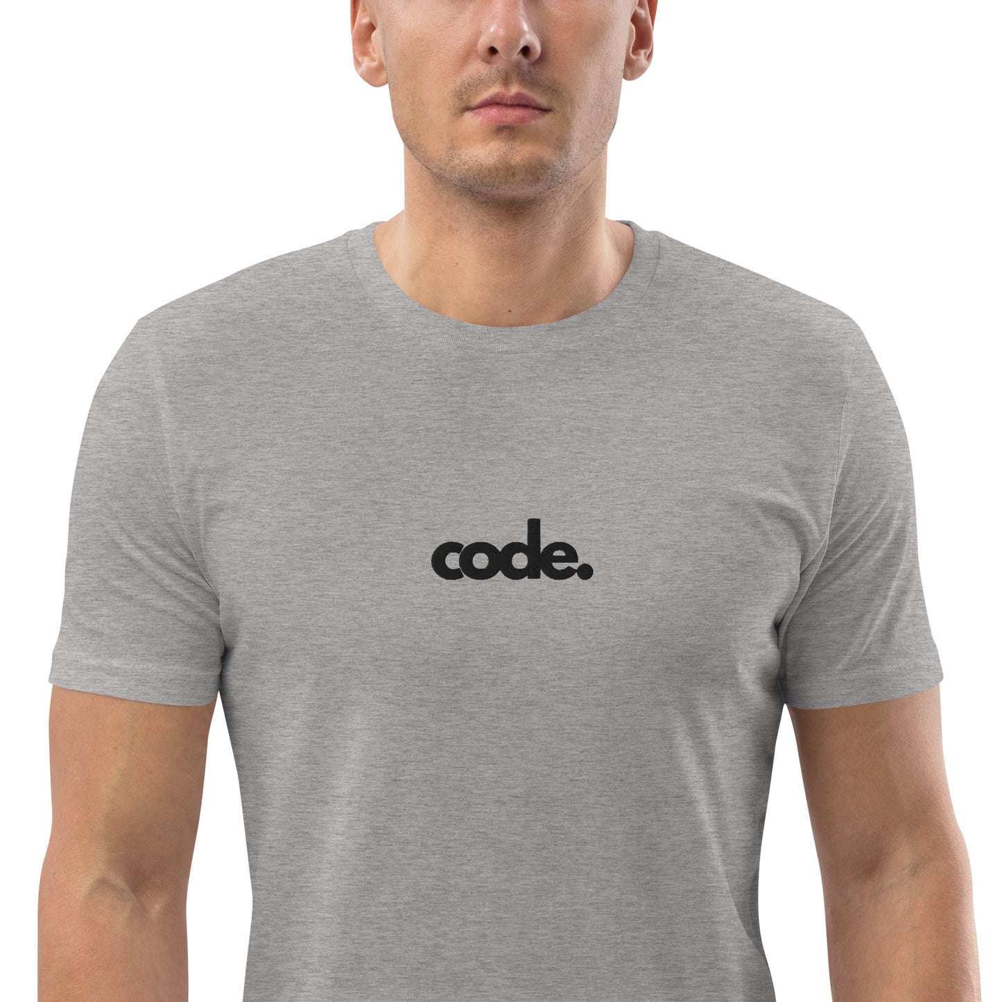 "CODE" Unisex organic cotton light t-shirt (embroidered) The Developer Shop