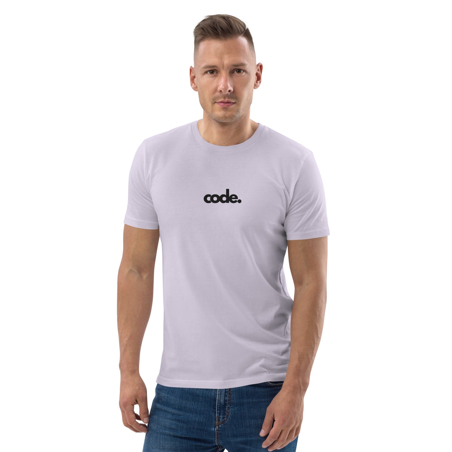 "CODE" Unisex organic cotton light t-shirt (embroidered) The Developer Shop