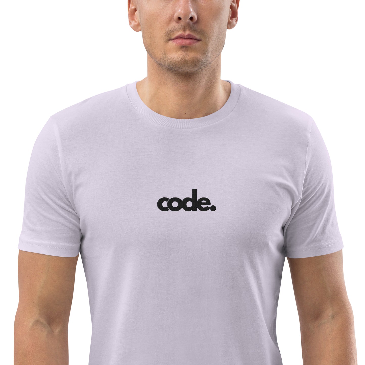 "CODE" Unisex organic cotton light t-shirt (embroidered) The Developer Shop