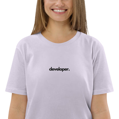 "DEVELOPER" Unisex organic cotton light t-shirt (embroidered) The Developer Shop