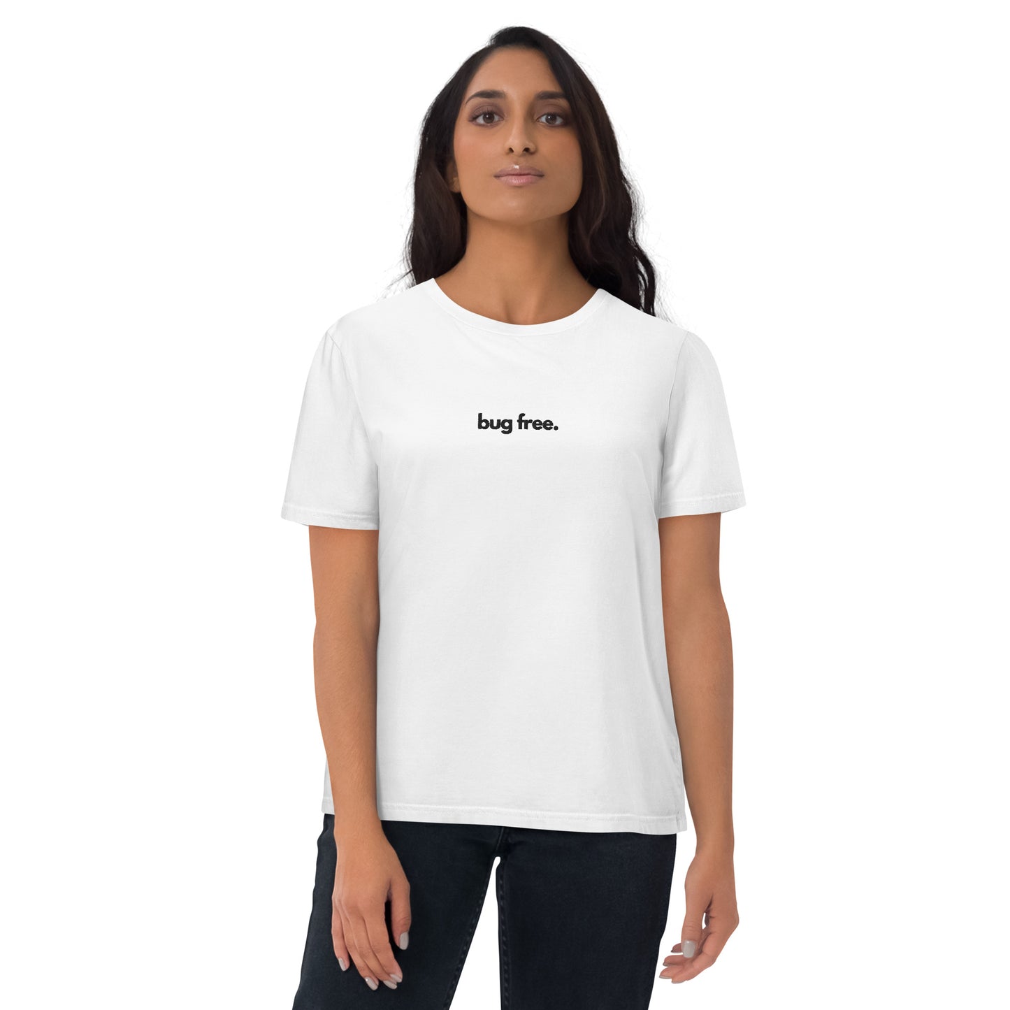 "BUG FREE" Unisex organic cotton light t-shirt (embroidered) The Developer Shop