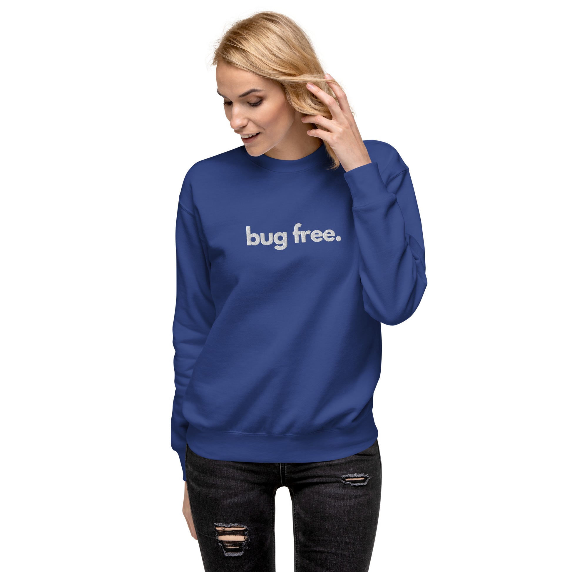 "BUG FREE" Embroidered Unisex Premium Sweatshirt The Developer Shop