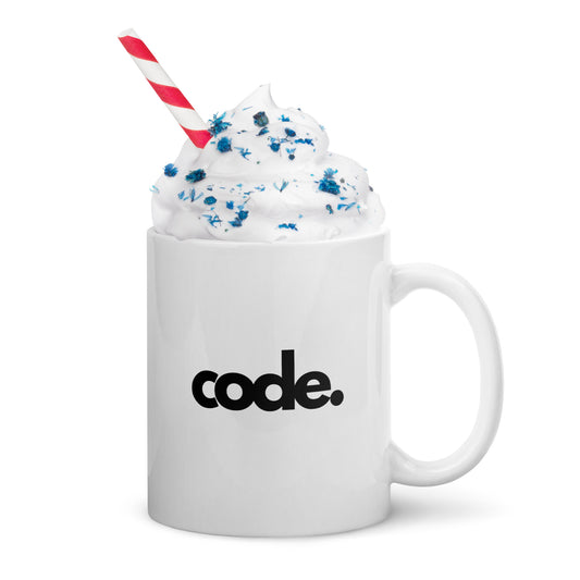"CODE" White glossy mug The Developer Shop