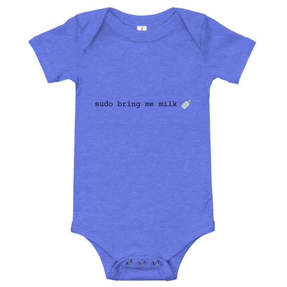 "SUDO BRING ME MILK" Baby short sleeve one piece The Developer Shop