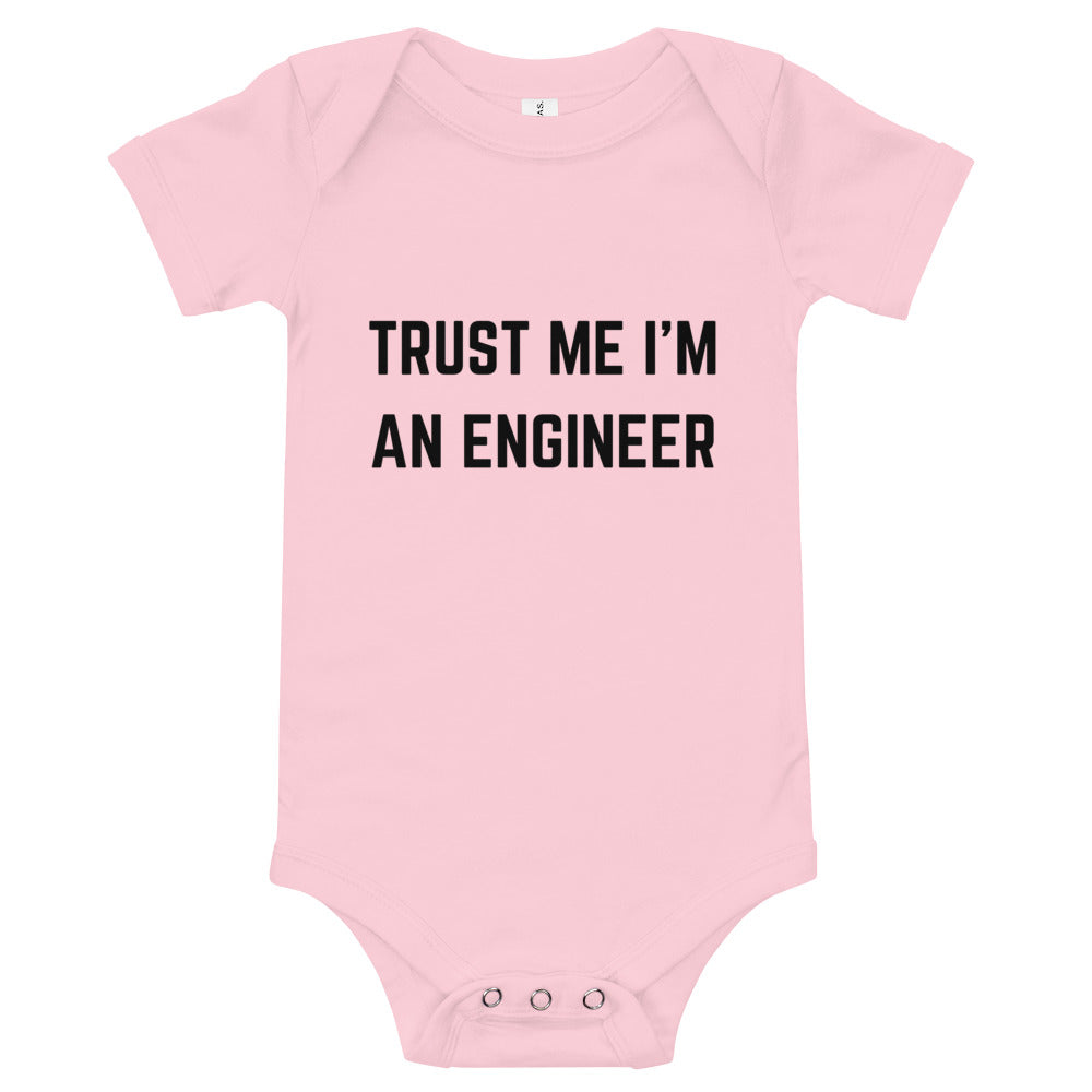 "TRUST ME I'M AN ENGINEER" Baby short sleeve one piece The Developer Shop