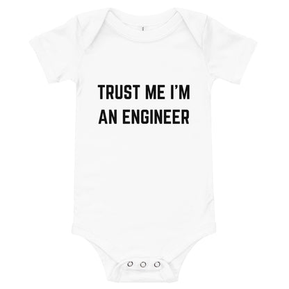 "TRUST ME I'M AN ENGINEER" Baby short sleeve one piece The Developer Shop