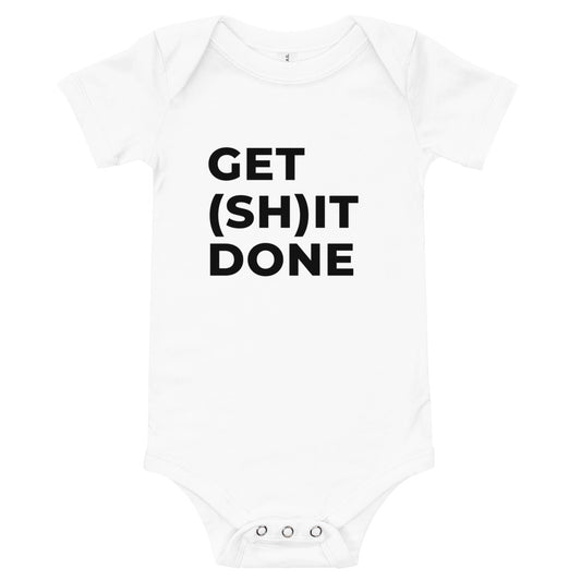 "GET (SH)IT DONE" Baby short sleeve one piece The Developer Shop