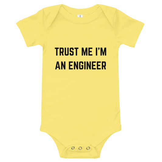 "TRUST ME I'M AN ENGINEER" Baby short sleeve one piece The Developer Shop