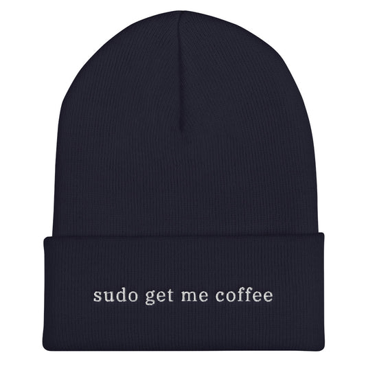 "SUDO GET ME COFFEE" Cuffed Beanie The Developer Shop