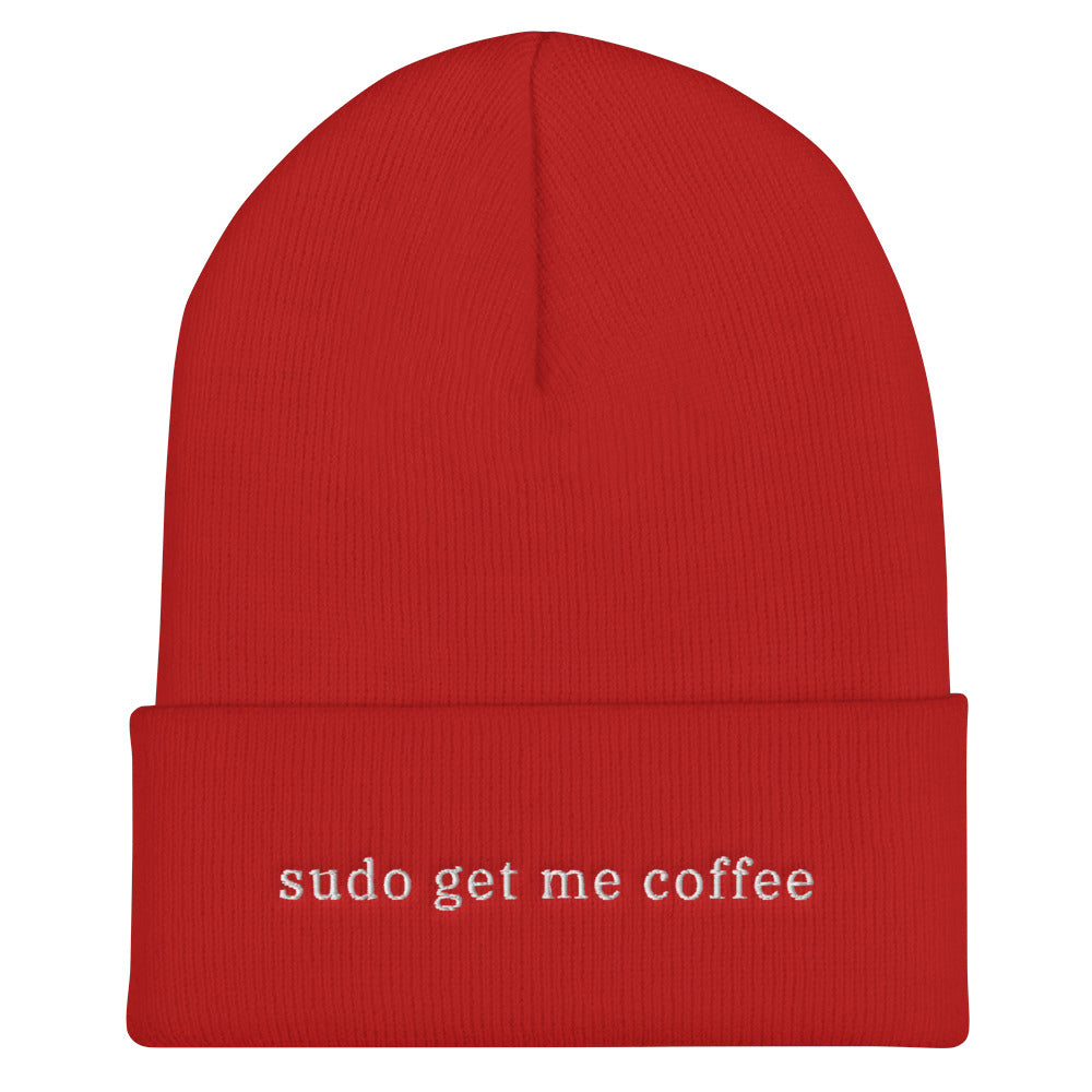 "SUDO GET ME COFFEE" Cuffed Beanie The Developer Shop