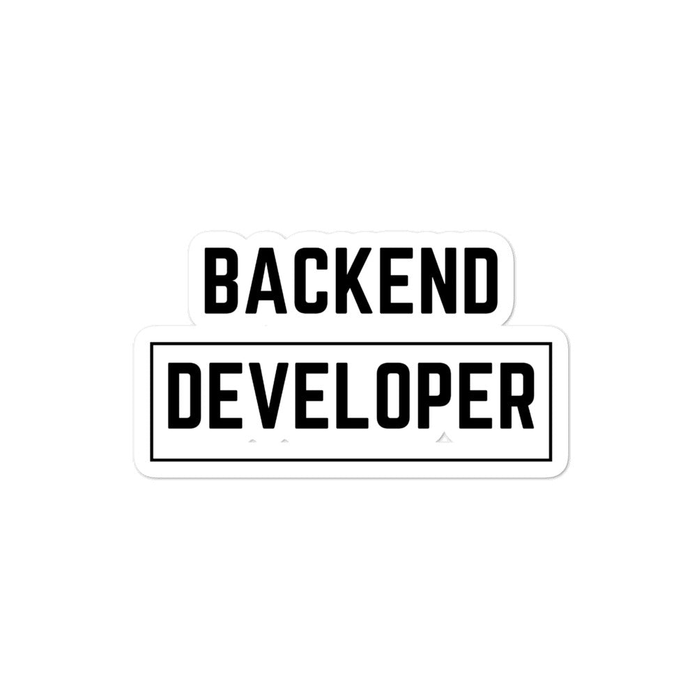 "BACKEND DEVELOPER" Bubble-free stickers The Developer Shop