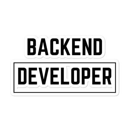 "BACKEND DEVELOPER" Bubble-free stickers The Developer Shop