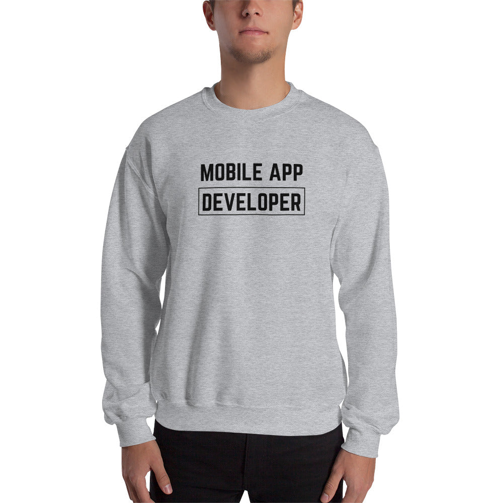 "MOBILE APP DEVELOPER" Light Sweatshirt The Developer Shop