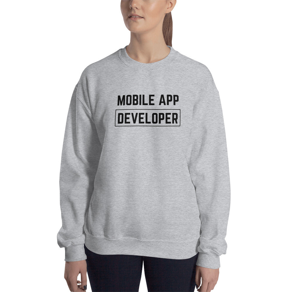 "MOBILE APP DEVELOPER" Light Sweatshirt The Developer Shop