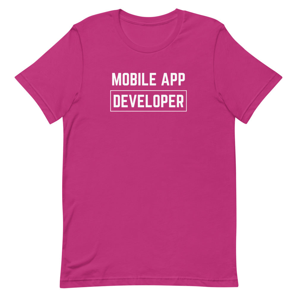 "MOBILE APP DEVELOPER" Dark T-Shirt The Developer Shop