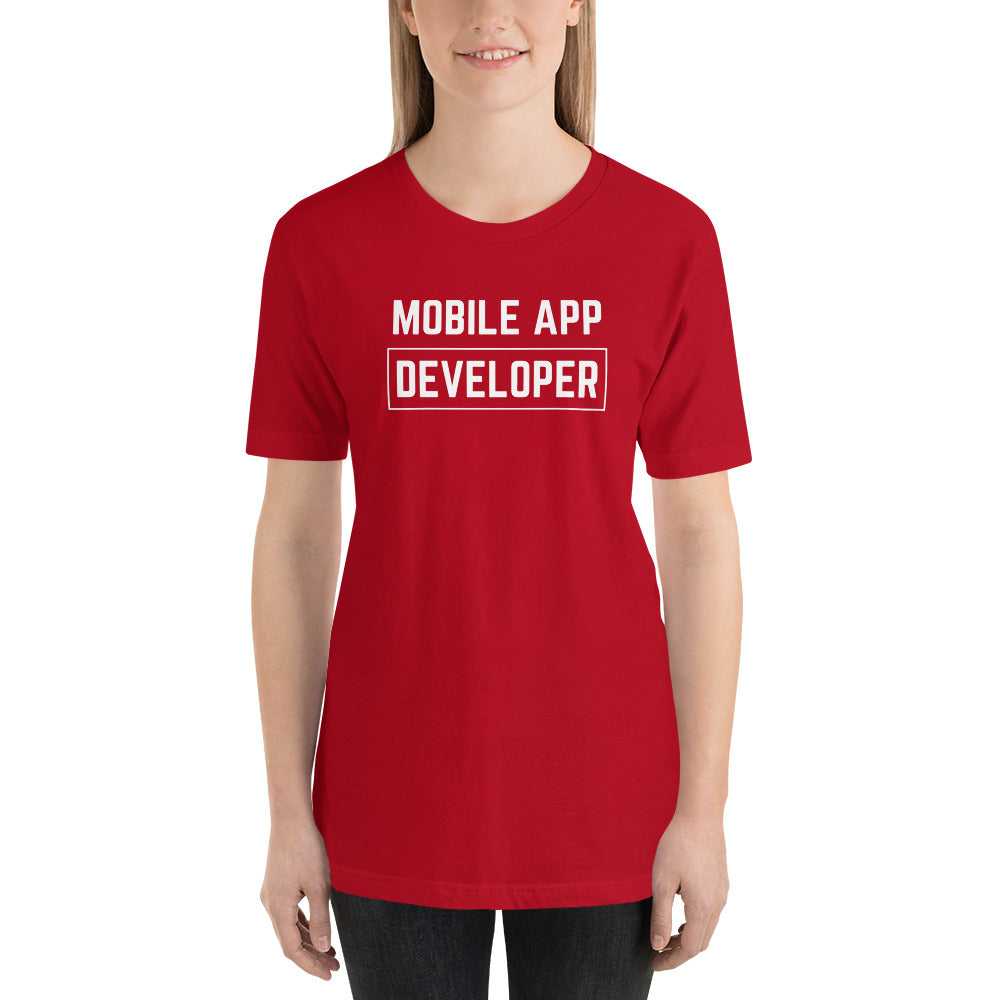 "MOBILE APP DEVELOPER" Dark T-Shirt The Developer Shop