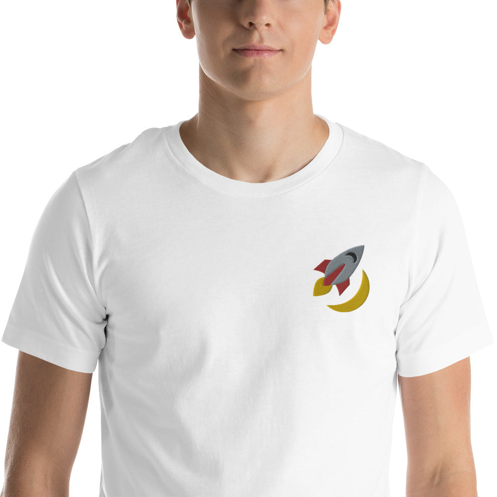 "TO THE MOON" Embroidered T-Shirt The Developer Shop