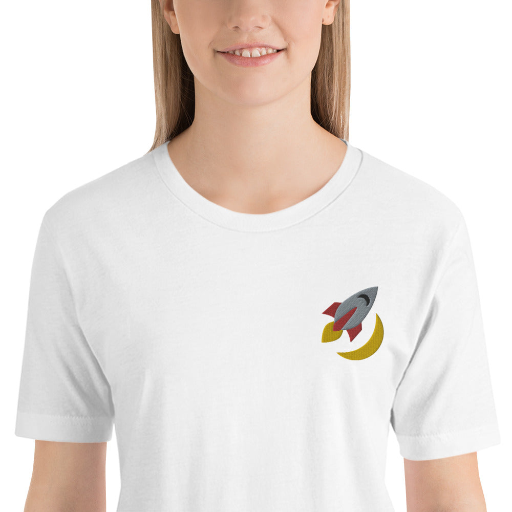 "TO THE MOON" Embroidered T-Shirt The Developer Shop