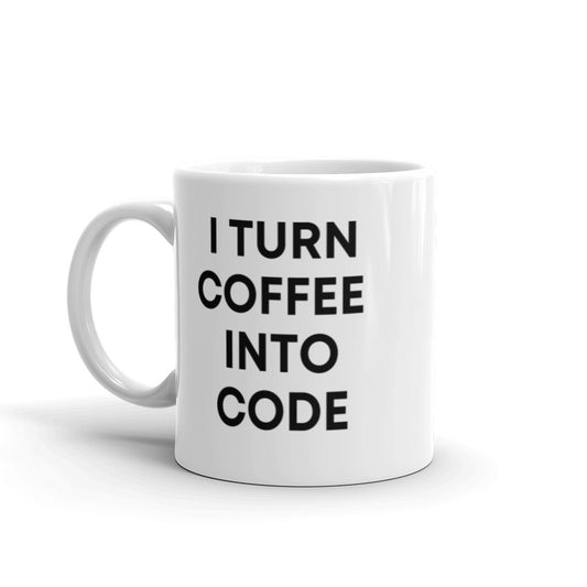 "I TURN COFFEE INTO CODE" Mug The Developer Shop