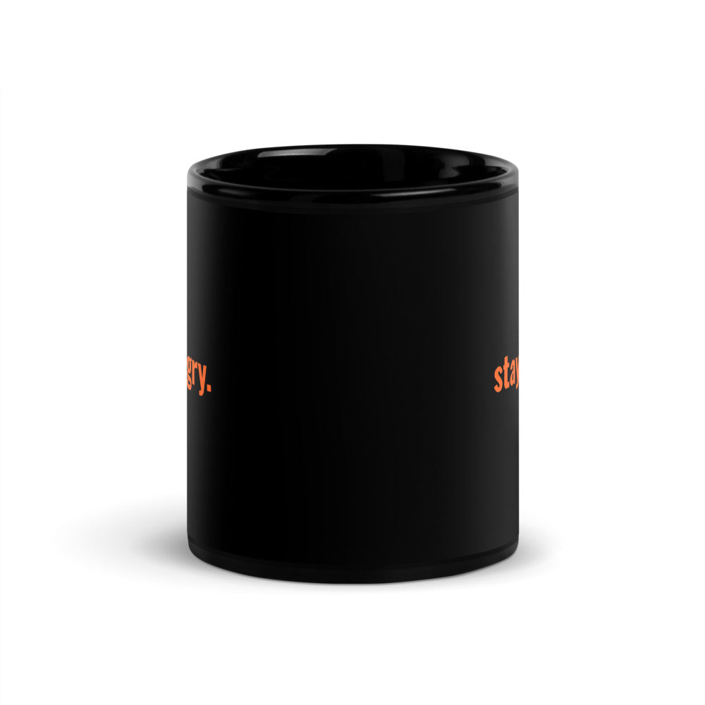 "stay hungry." Black Glossy Mug (both sides) The Developer Shop