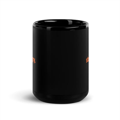"stay hungry." Black Glossy Mug (both sides) The Developer Shop