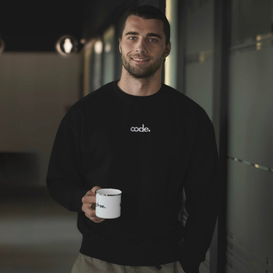 "CODE" Embroidered dark Unisex Premium Sweatshirt The Developer Shop