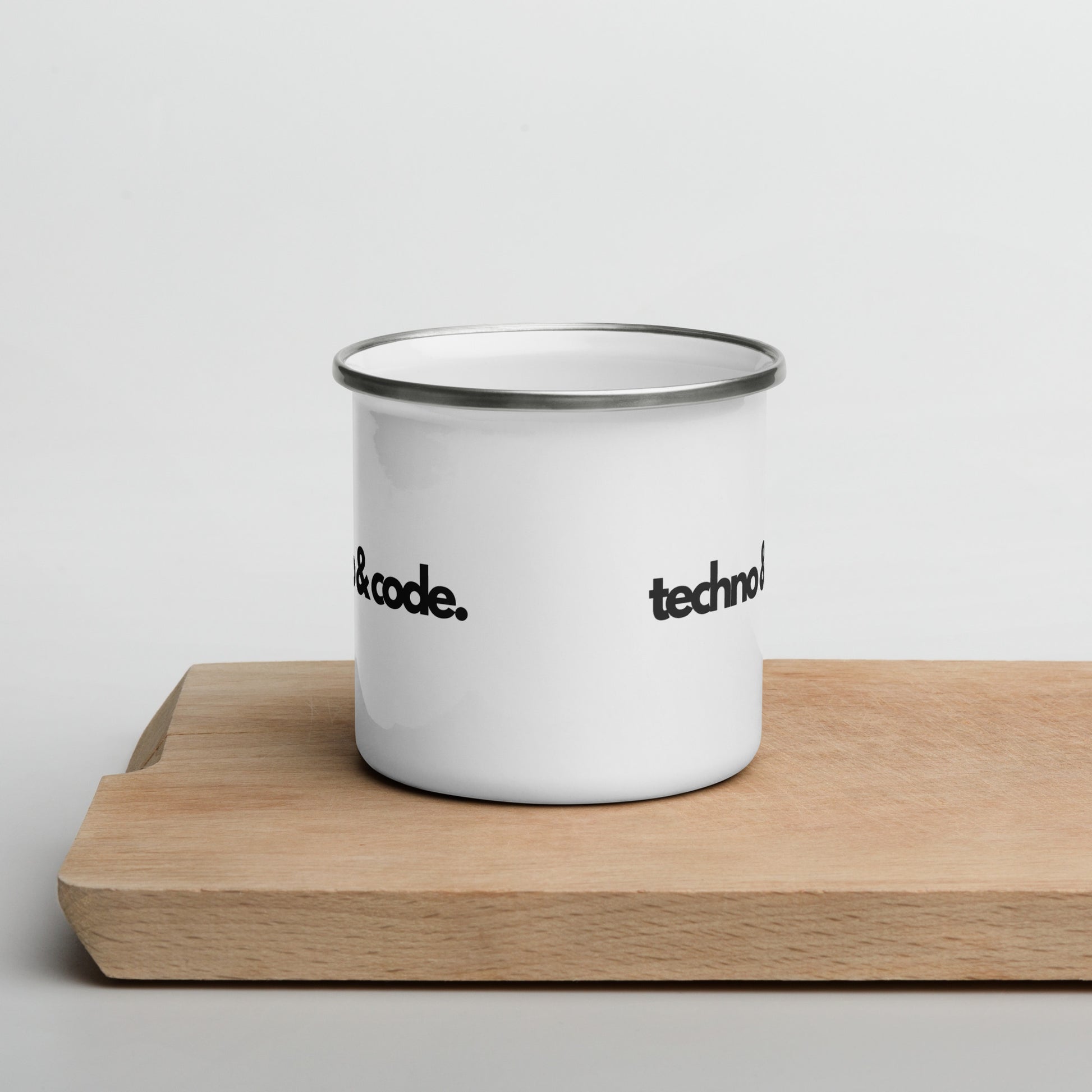 "TECHNO & CODE" Enamel Mug The Developer Shop