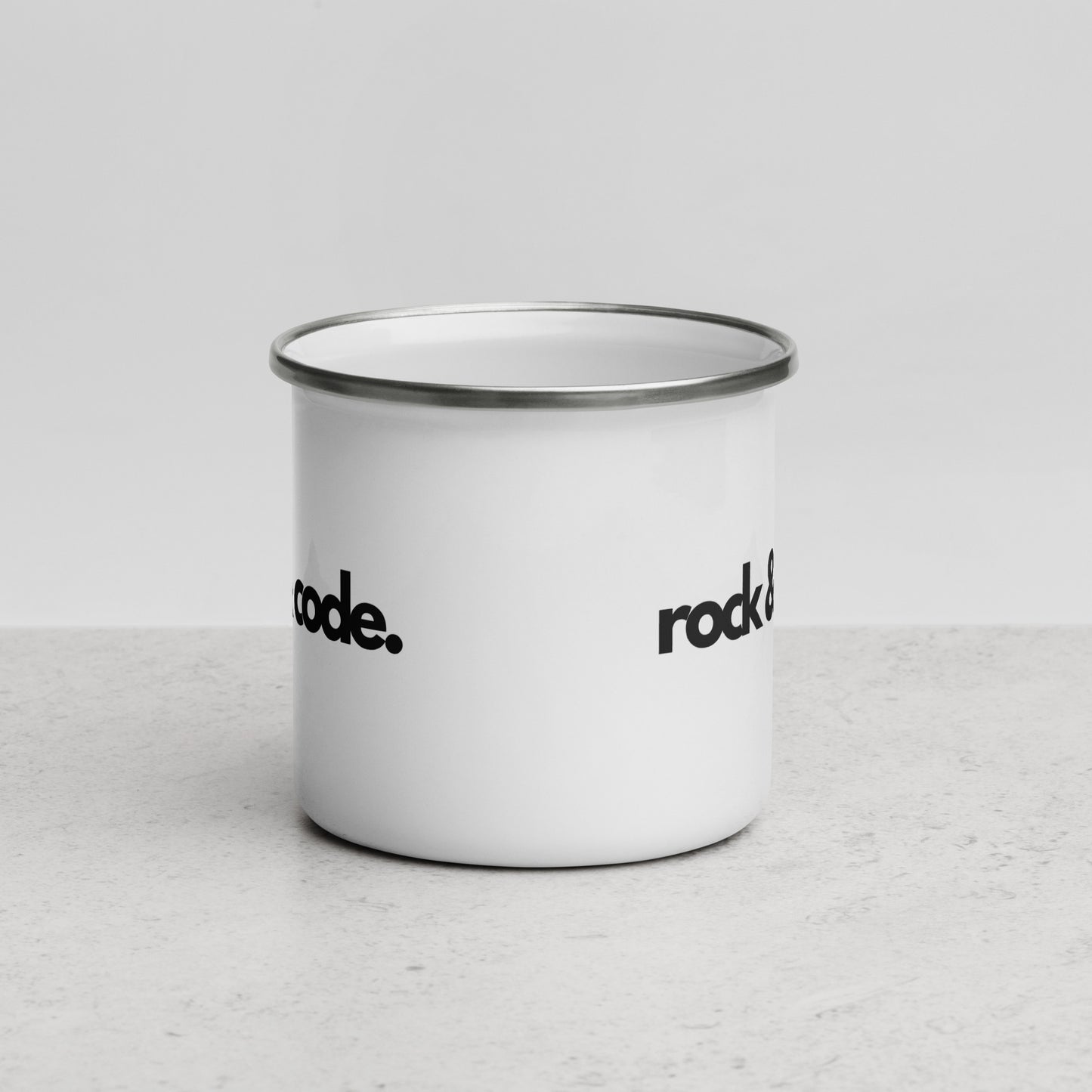 "ROCK & CODE" Enamel Mug The Developer Shop