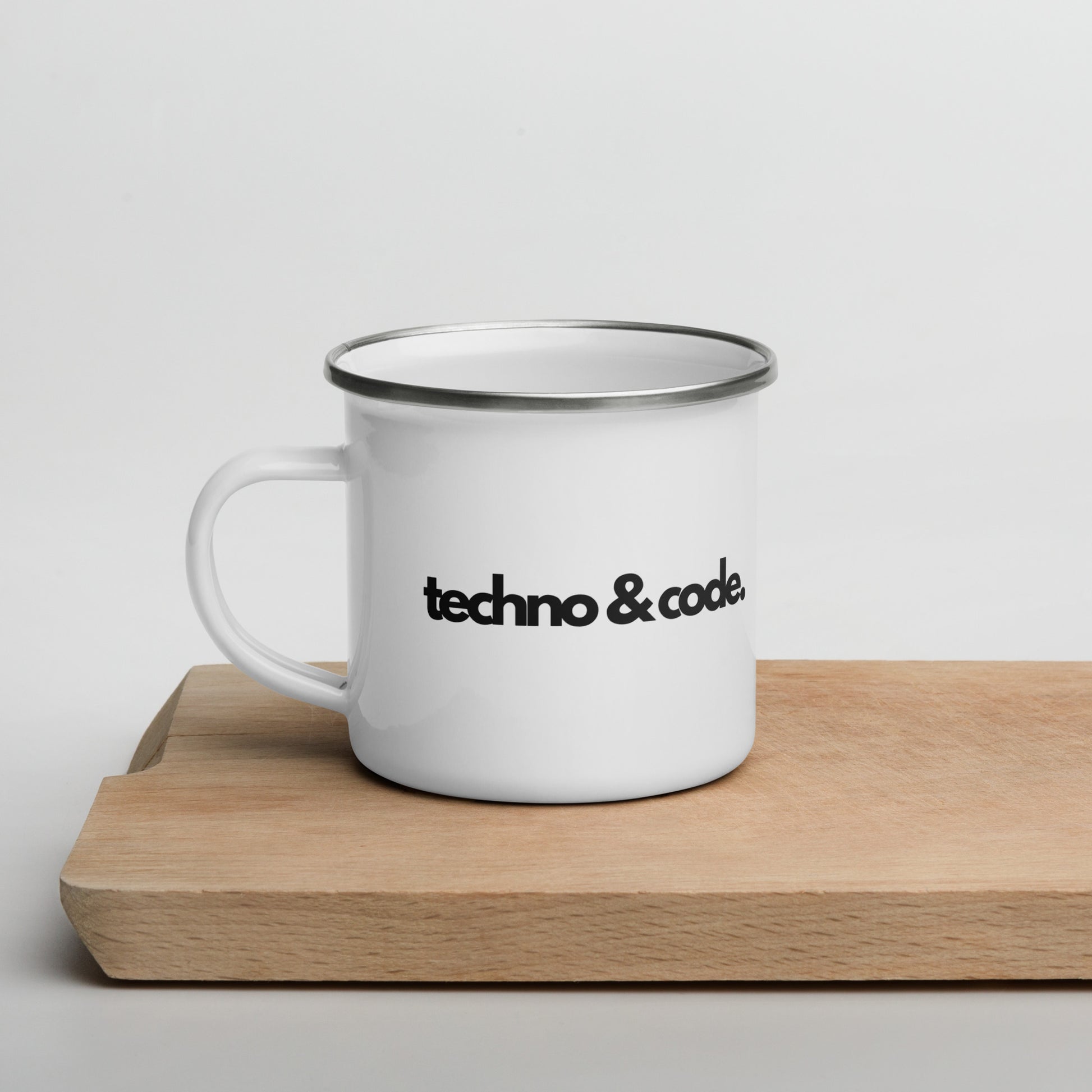 "TECHNO & CODE" Enamel Mug The Developer Shop