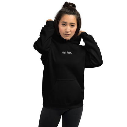 "Fail Fast" Embroidered Unisex dark Hoodie The Developer Shop