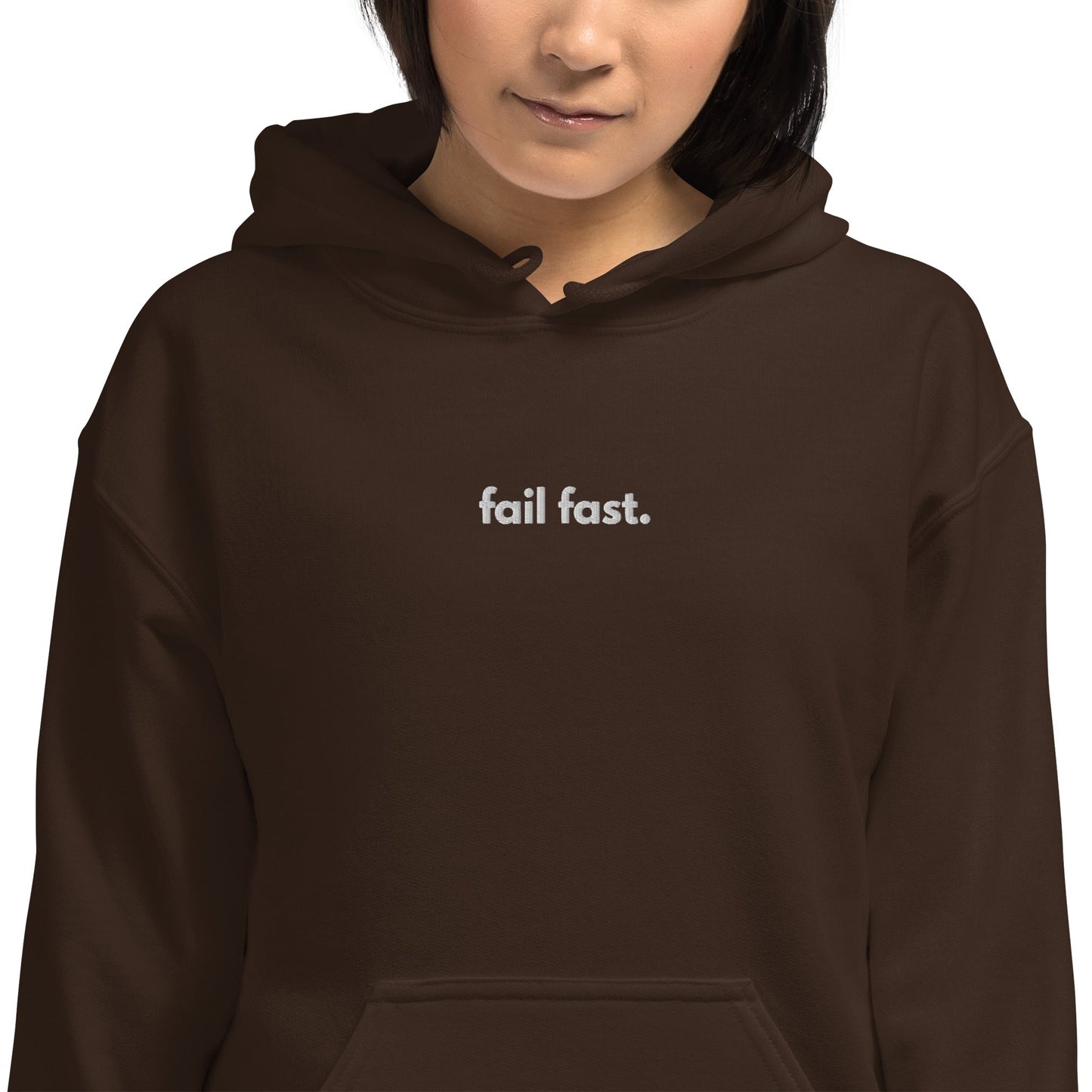 "Fail Fast" Embroidered Unisex dark Hoodie The Developer Shop