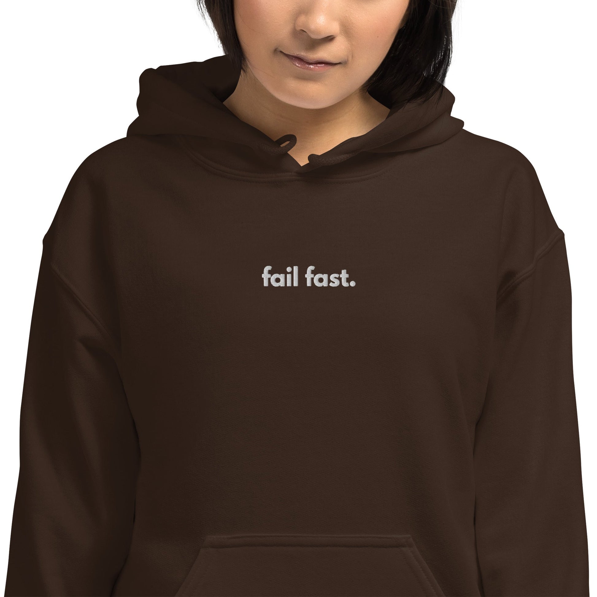 "Fail Fast" Embroidered Unisex dark Hoodie The Developer Shop