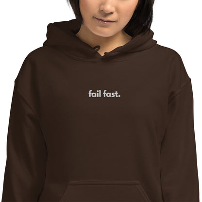 "Fail Fast" Embroidered Unisex dark Hoodie The Developer Shop