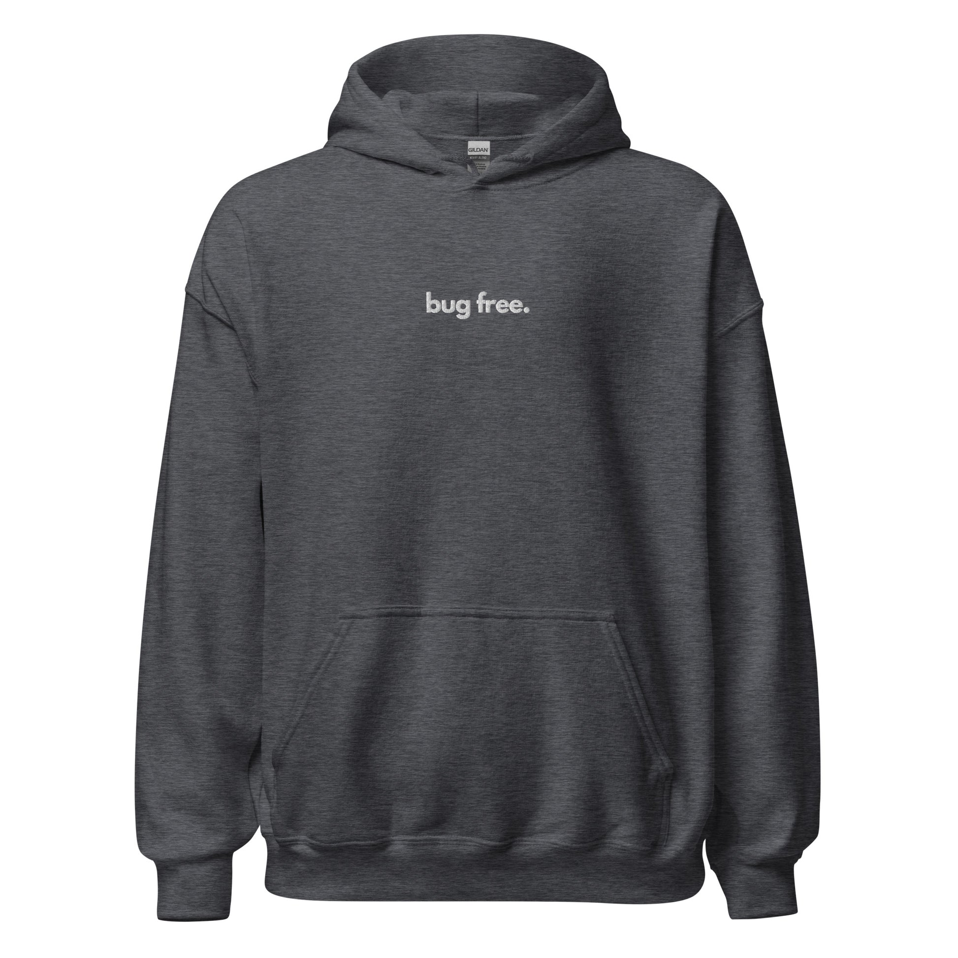 "BUG FREE" Embroidered Unisex organic cotton dark Unisex Hoodie The Developer Shop