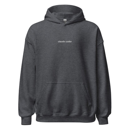 "claude coder" Embroidered Unisex dark Hoodie The Developer Shop