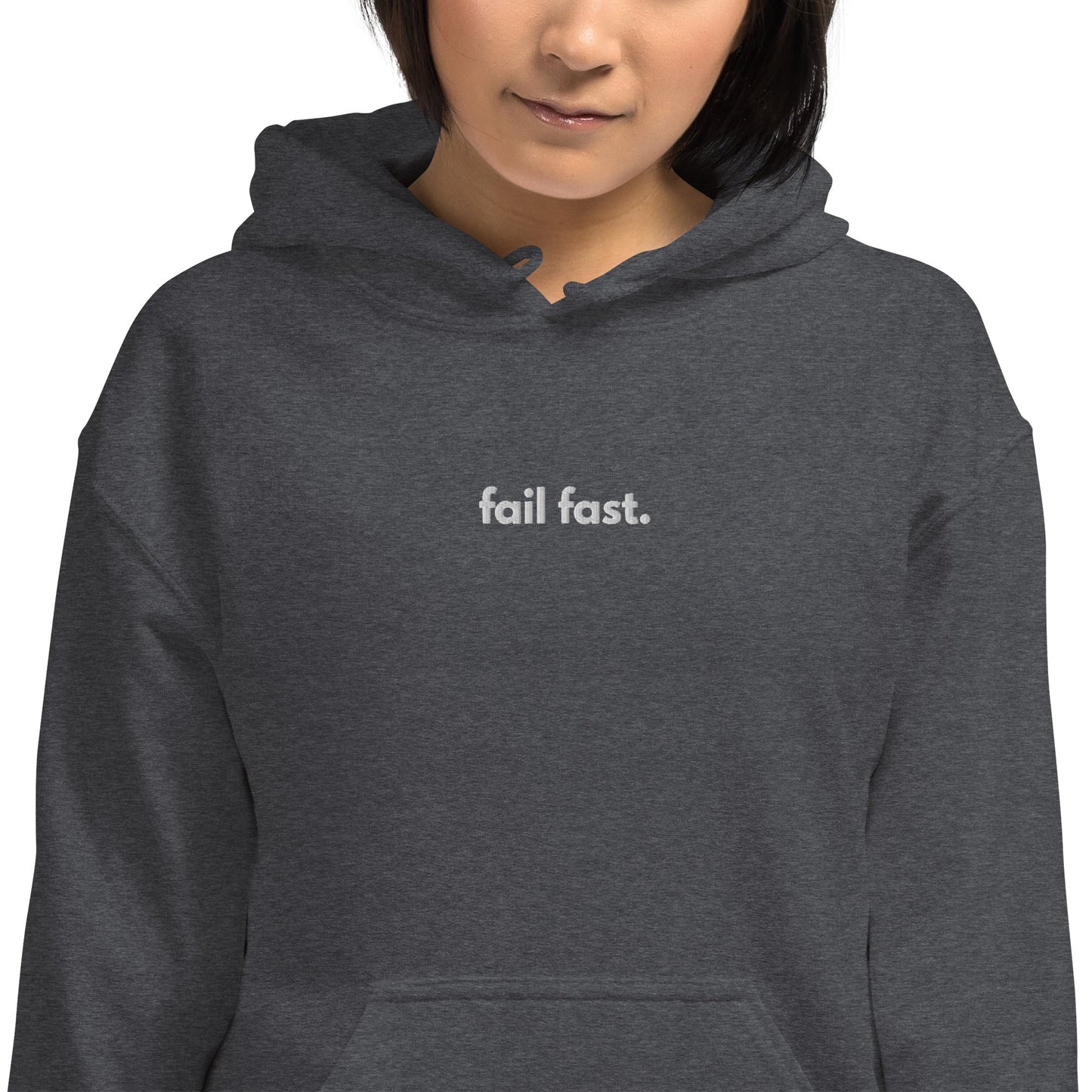 "Fail Fast" Embroidered Unisex dark Hoodie The Developer Shop
