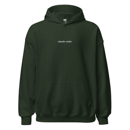"claude coder" Embroidered Unisex dark Hoodie The Developer Shop