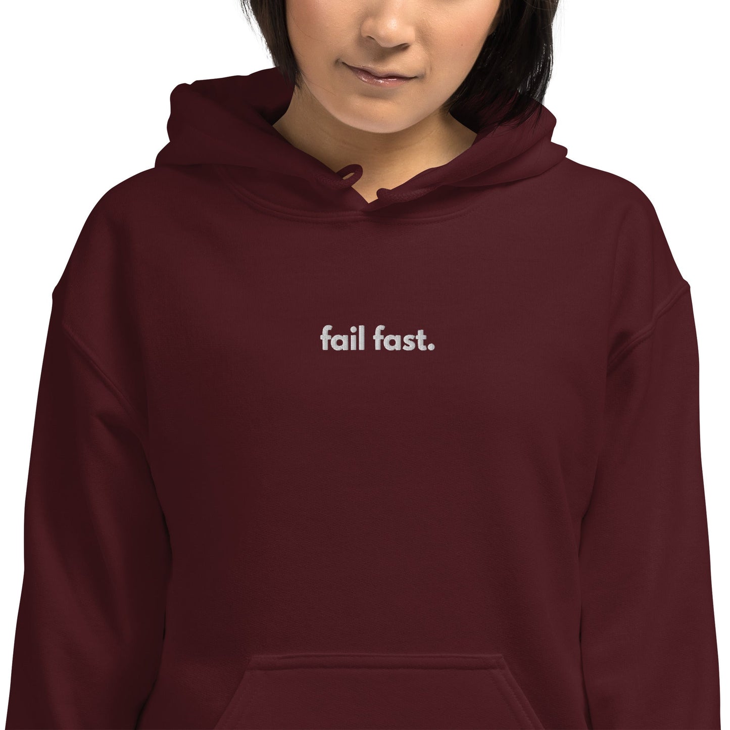 "Fail Fast" Embroidered Unisex dark Hoodie The Developer Shop