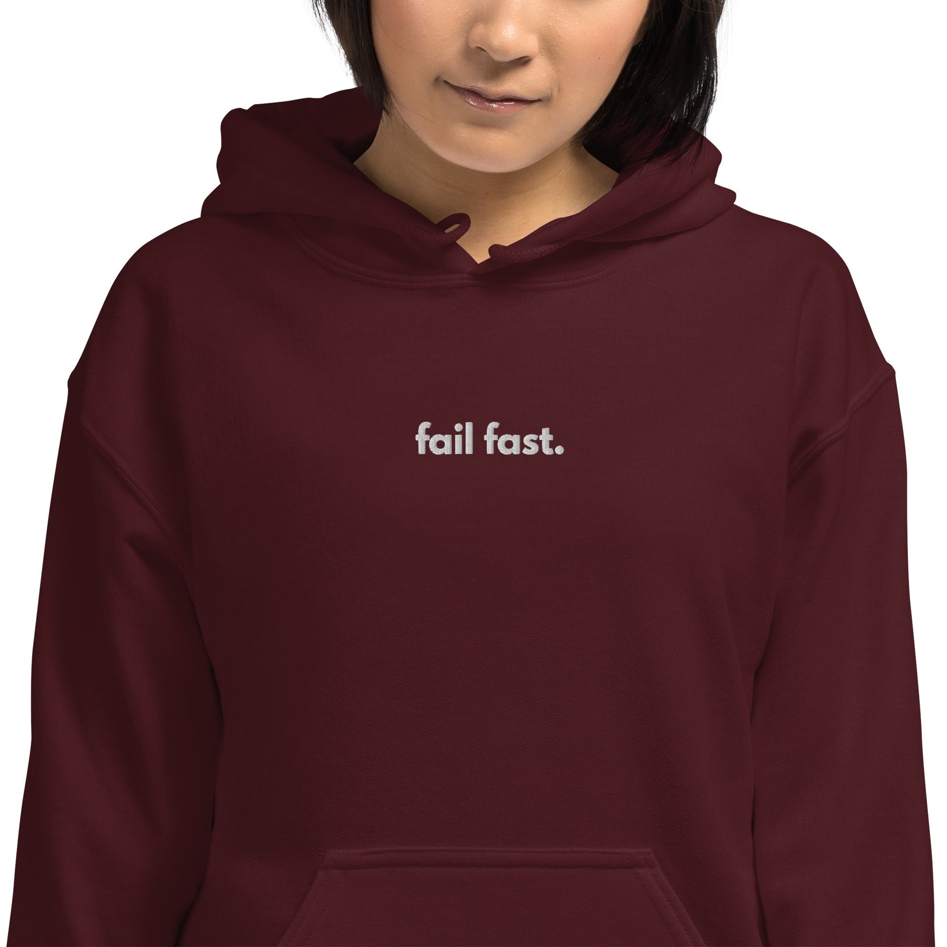 "Fail Fast" Embroidered Unisex dark Hoodie The Developer Shop