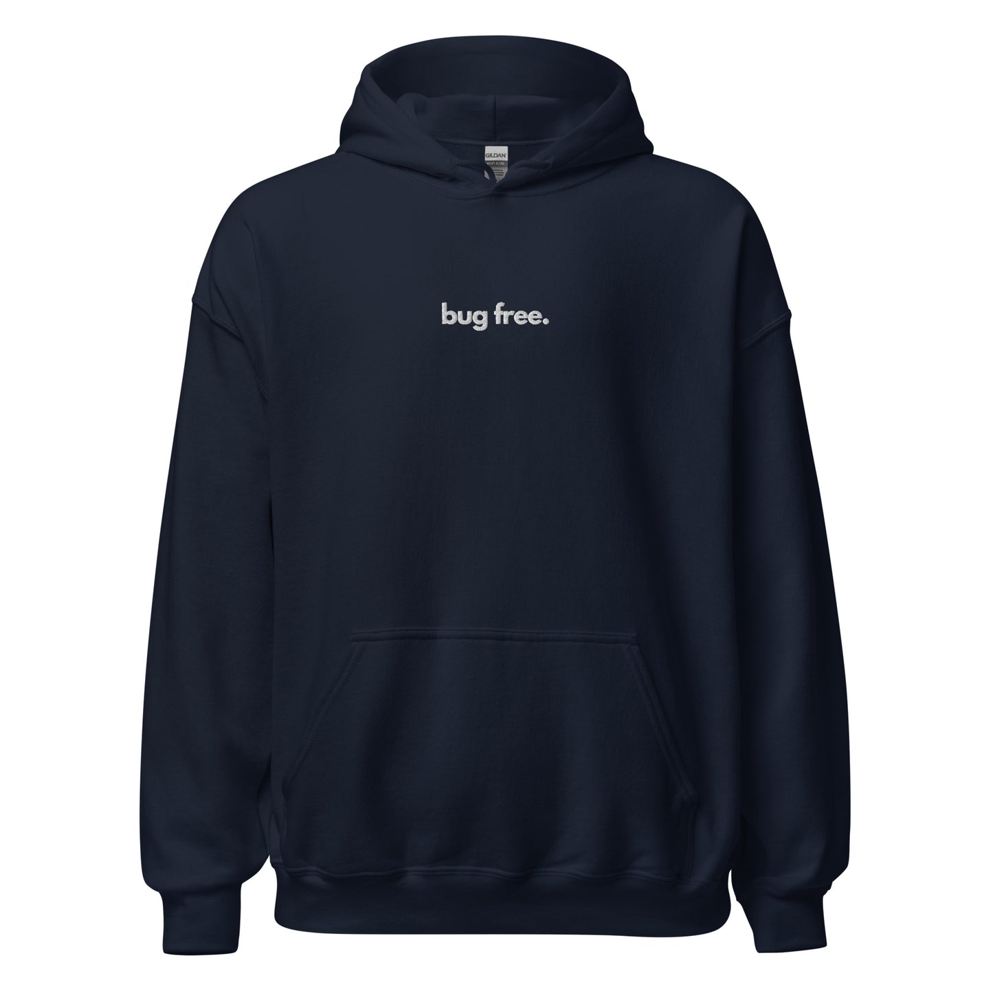 "BUG FREE" Embroidered Unisex organic cotton dark Unisex Hoodie The Developer Shop