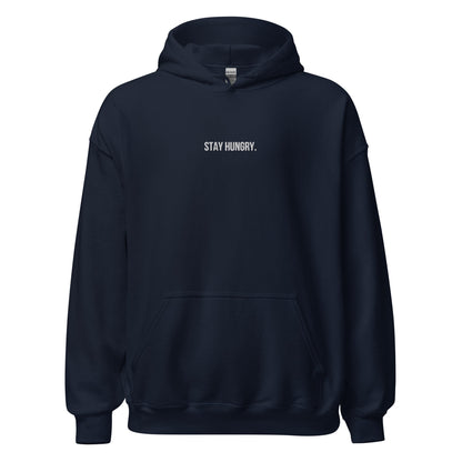 "STAY HUNGRY" Embroidered Unisex dark Hoodie The Developer Shop