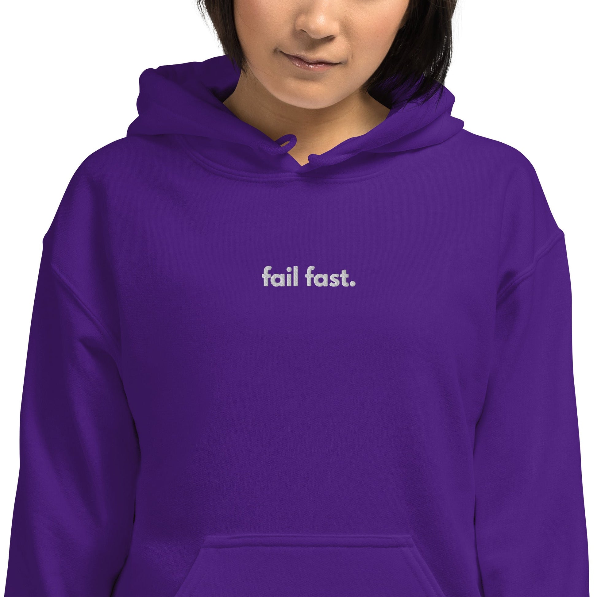 "Fail Fast" Embroidered Unisex dark Hoodie The Developer Shop