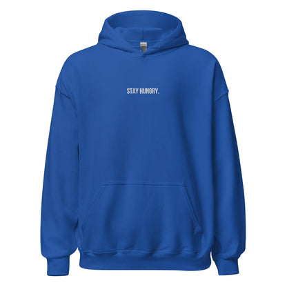 "STAY HUNGRY" Embroidered Unisex dark Hoodie The Developer Shop