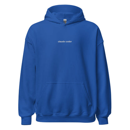 "claude coder" Embroidered Unisex dark Hoodie The Developer Shop